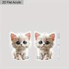 2D Flat Cat Dangle Earrings for Women Cute Cartoon Animal Drop Dangling Earrings Acrylic White Cat Flower Earrings Hallowmas Jewelry