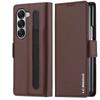 Premium Leather Phone Case for Samsung Galaxy Z Fold 7 6 5 4 3 Fold6 Fold5 Fold4 5G with Pen Holder Wallet Flip Phone Cover