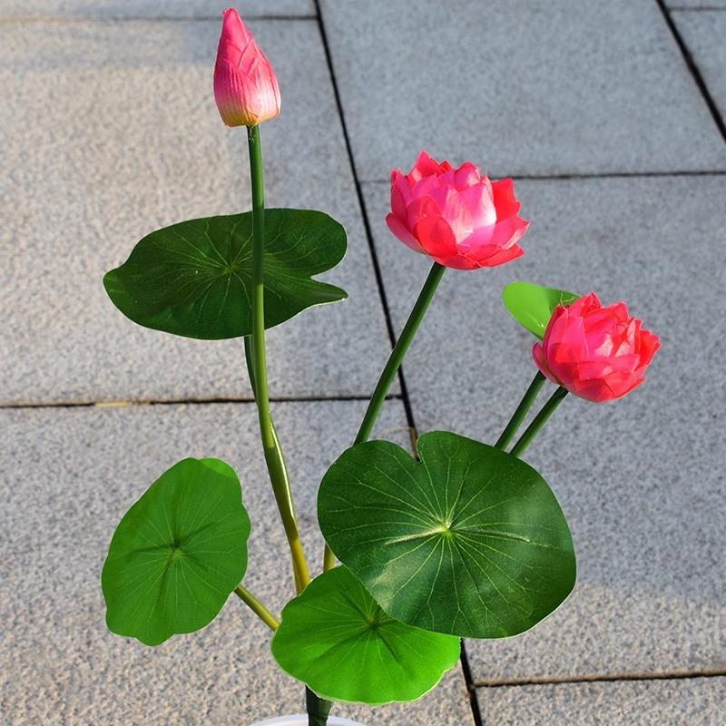 Artificial lotus lotus with lotus leaf Buddhist temple temple offering Buddha decorative flower fake flower plastic flower