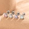 Earstuds with Double Headed earring Screws Titanium Steel Earbone Screws Four Star Versatile Classic High Grade Girl Earrings  Jewelry