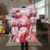 1PC DARLING In the FRANXX Zero Two Print Flannel Blanket, High Quality All Seasons, Home Decor, Warmth and Comfort, Perfect for Christmas Gifts