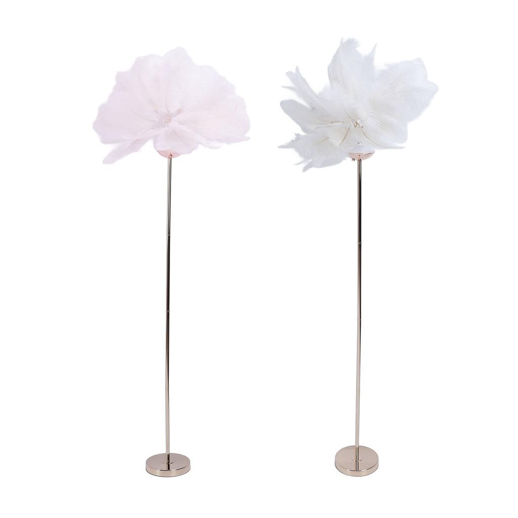 Ostrich Plume Floor Lamp Iron Art 61 Inch LED USB Stepless Dimmable Modern Decorative Standing Lamp 