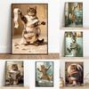 Lustige Katzen Badezimmer Deko Humorvolles Badezimmer Poster Gäste WC Wandkunst Drucke Katzen Humor Bild Toilettenwand Deko Badezimmer Kunst