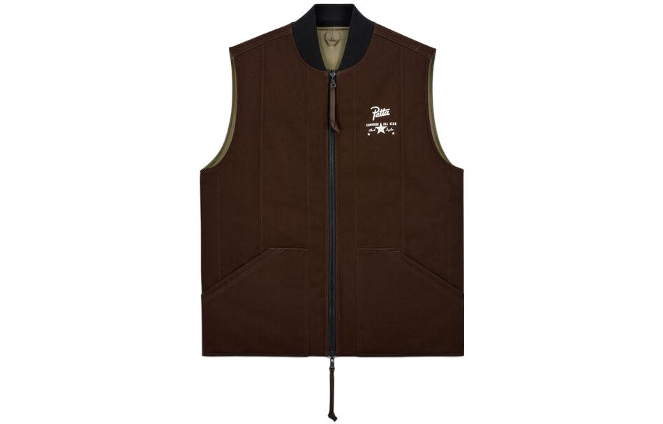 Converse X Patta Converse X Patta Vests Men s Olive Baseball Collar Moderate Workwear 10024665-A01 M