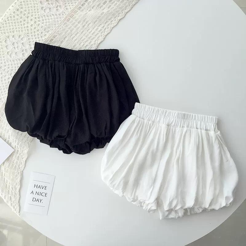 Dívčí šortky Dětské kalhoty poupě K dýňové kalhoty Nadýchané Dívčí jednobarevné Lucernové kalhoty Dívčí letní tenké šortky