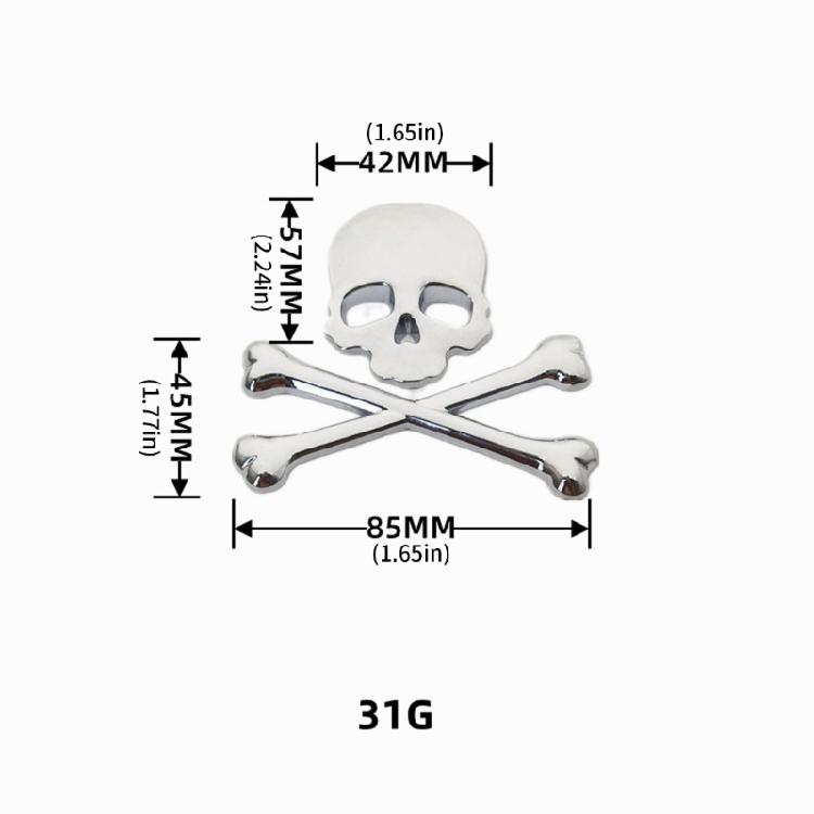 3D Skull Sticker Metal Motorcycle Decoration Weatherproof Adhesive Emblem For Bike Car Accessories