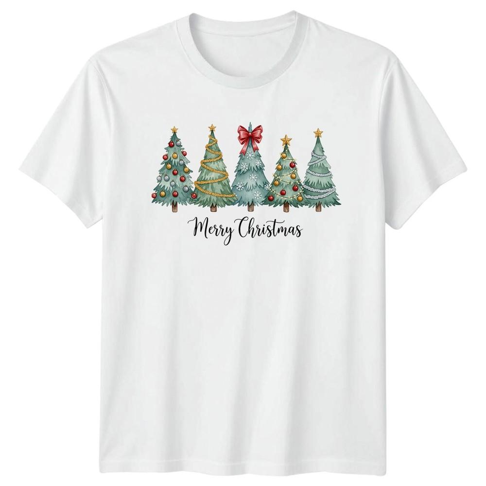 Merry Christmas Trees Holiday Christmas Unisexs TShirt Unisexs Graphic Tee S