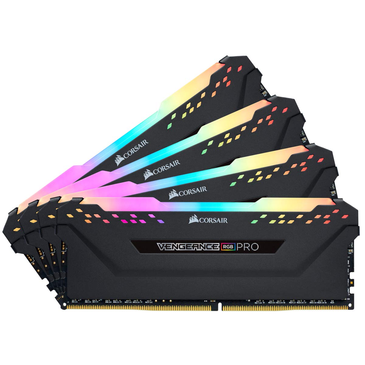 

CORSAIR Desktop PC Memory VENGEANCE RGB PRO Series 32GB x 4 CMW32GX4M4D3600C18 DDR4-3600MHz [8GB pieces] чорний