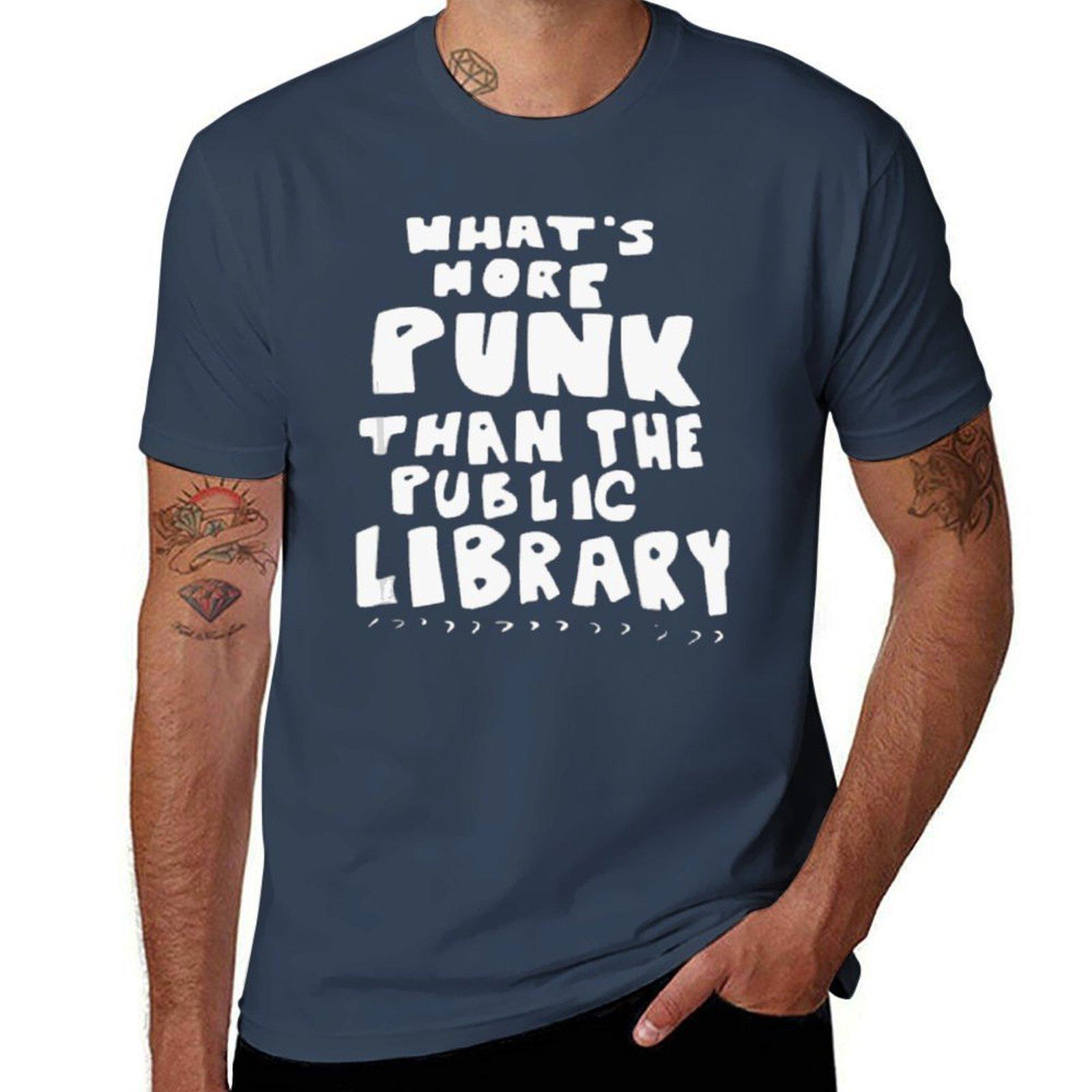 Whatu2019sMorePunkThanThePublicLibrary Librarian TShirt Festival Casual Short Sleeve S
