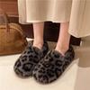 Retro style plaid cotton shoes for women's outer wear in the winter of 2025, new home indoor thick-soled non-slip fluffy shoes