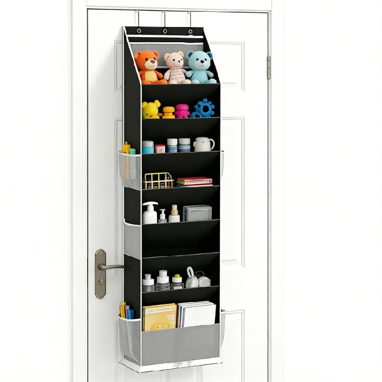 Modern Fabric Shoe Display For Door Back Providing 8 Shelves And Extra Pockets For Improved Arrangement
