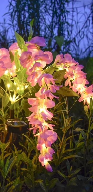 LED Garden Courtyard Decoration Lamp Solar Wisteria Flower Lamp Waterproof Lawn Lamp Garden Landscape Lawn Villa Decoration
