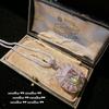 Floral Open Ring Heart Earrings Set Cubic Zirconia Pink Sapphire Tone 18K Gold Plated Womens Vintage Jewelry