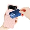 Premium Leather Z Flip 4 Case with Hand Strap and Card Slot for Samsung Galaxy Z Flip 4, Pink