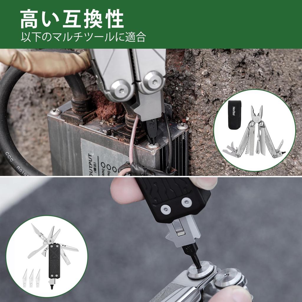 NexTool Bit 10 Screwdriver Bits for Pocket Tool and Torx with Storage Case Set, Double-Ended Multi-Tools, E1, Flagship, Captain, Slotted, Phillips,