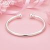 925 Sterling Silver Adjustable Circle Bangle Fashion Jewelry