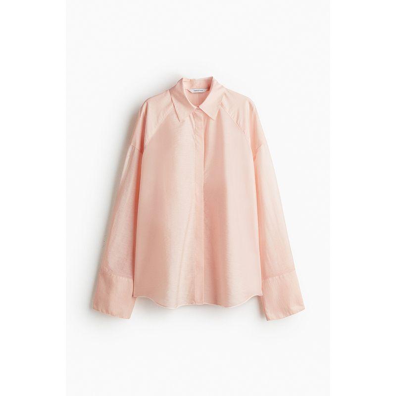 

HM 2025 New Fall Women s Clothing Large Profile Shirt 1275827 PALE PEACH PINK 155/80(XS)