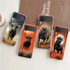 Phone Case For Samsung Galaxy Z Flip 3 4 5 Hard Folding Clear PC Bumper For Samsung Z Flip 6 Back Cover Bull Animal