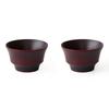 Kishu Lacquerware, Kakuda Seibei Shoten: Dishwasher-safe Wooden Soup Bowls, B.C. HACHI Type 1, Brown, Set of 2.