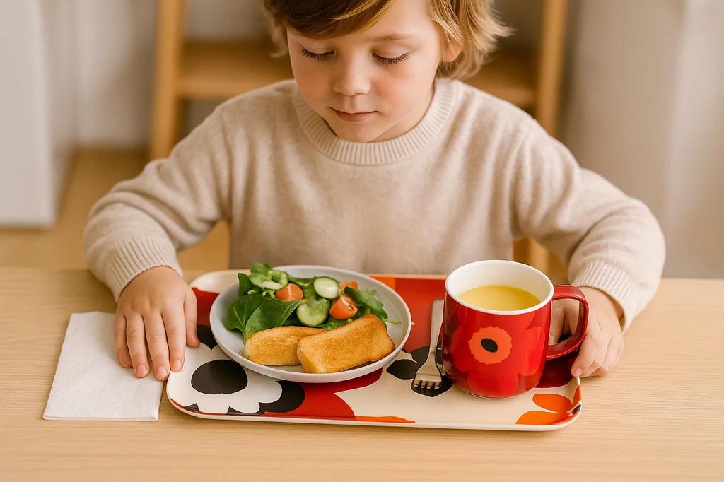 Tatsucraft NR Lunch Tray, Medium, 33cm, Web Original Model, Nordic Style, Fuhura Blue, Non-Slip, Microwave-Safe, Tray, Stylish Plastic, Available In