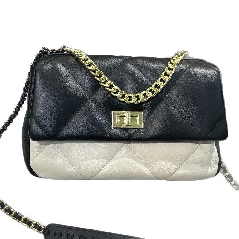 2025 Neuer Stil Rindsleder Ring-Gitter Ketten Tasche Kleine Quadratische Wolke Einzel-Schulter Cross-body Handtasche Damen