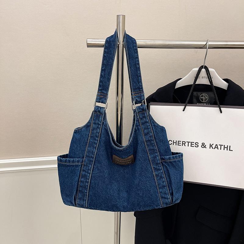 Cowboy Canvas Axelväska Dam Ny Stor Kapacitet Toteväska