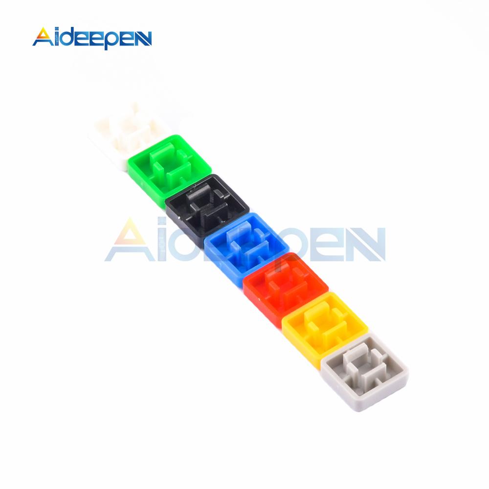 140Pcs 7 Colors*20pcs Tactile Push Button Switch Cap 12*12*7.3MM Micro Switch Button Tact Cap 5 Colors 12X12X7.3mm for Arduino