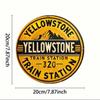 Vintage Metal Wall Sign Round Train Station Decor
