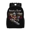 3D Printing Attack On Titans Backpack for Boys Girls Manga School College Travel Bags Women Men Bookbag Fits 15 Inch Laptop