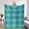 Teal -Plaid Flannel Blankets Are Suitable For Sofas, Men's Room Decorations, Thick And Warm Gifts For Teenagers