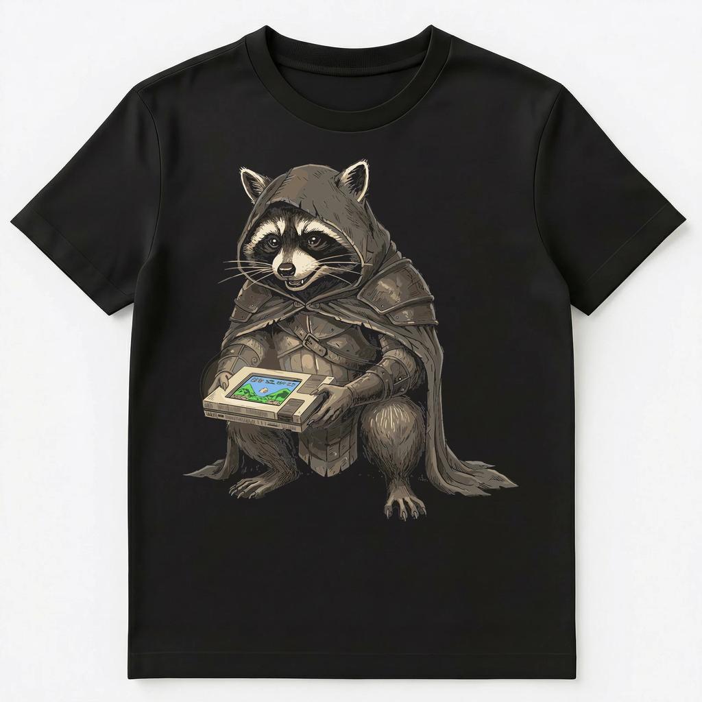 Raccoon Gamer Retro Console Adventure Gaming Unisex T-Shirt