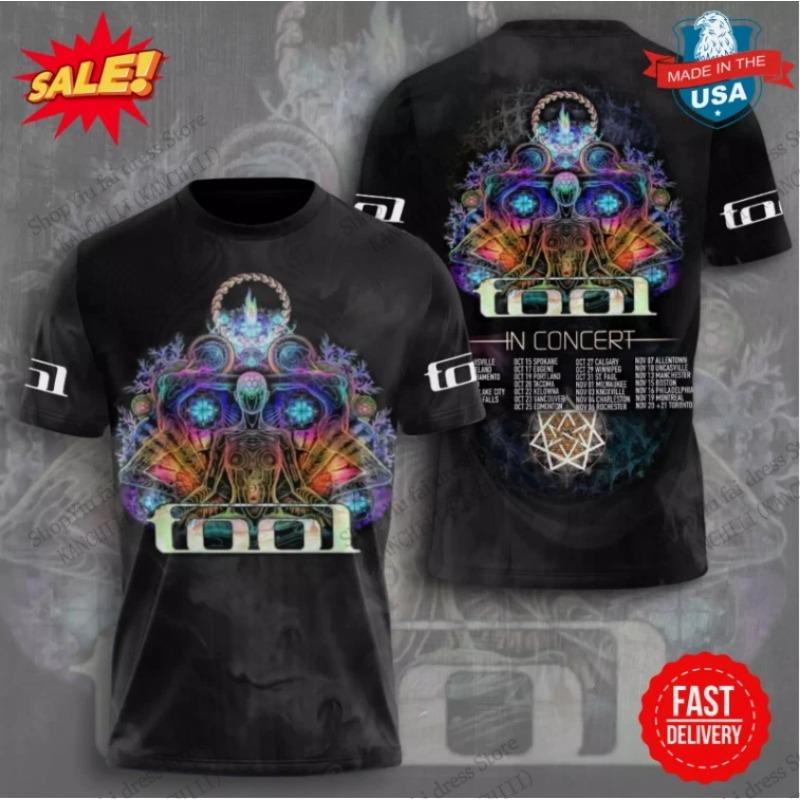 T-shirt 2026 Nouveau Groupe de Rock Tool Tour Impression 3D T-shirt Hommes Femmes Mode Hip Hop Manches Courtes T-shirt Hauts pour Enfants T-shirts Vêtements pour Hommes