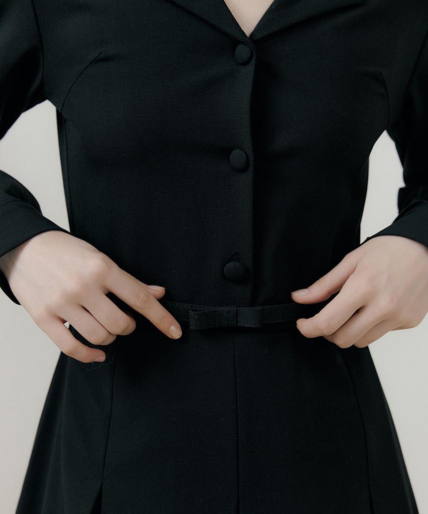 Riorg Rie Collar Pleats Mini Ops Black