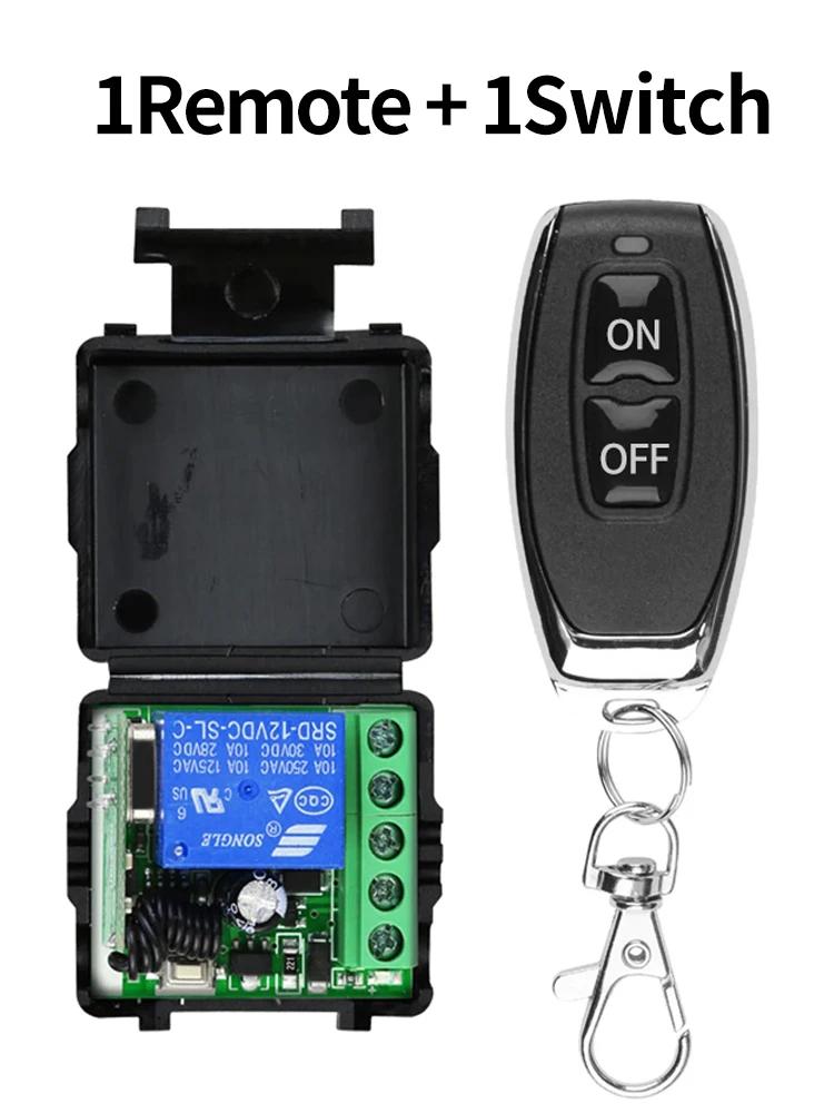 RF433Mhz Remote Controller Wireless Switch DC 12V 1CH 10A Relay Receiver 2CH Transmitter For LED Light Door Electromagnetic Lock