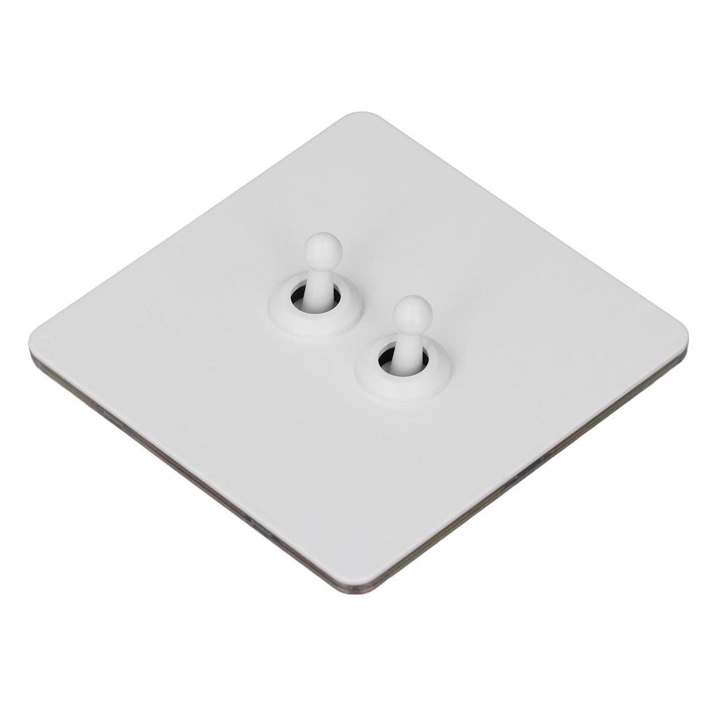 Wall Toggle Switch Stainless Steel Panel Insulated PC Base 2 Gang 2 Way Double Pole Toggle Switch Minimalist White