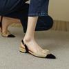 Fashion NEW Summer Sandals Women Shoes Pointed Toe Women Sandals Chunky Heel Shoes for Women Fashion Mixed Color Flower Low Heels