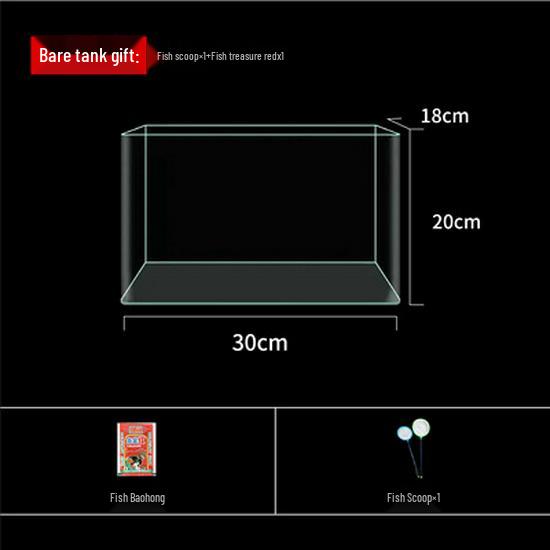 Mini Eco Fish Tank: Hot-Bent Glass, Desktop Goldfish Betta Aquarium, Water-Free Design for Living Room