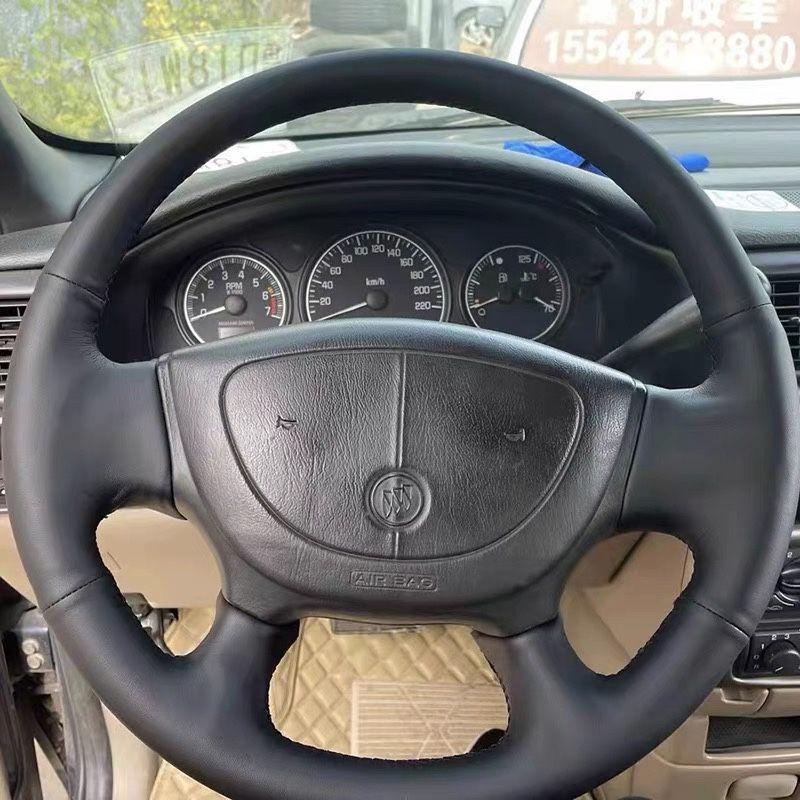 

Buick Old Version Regal Lacrosse GL8 Steering Wheel Cover Leather Special Car Hand-Sewn Handle Cover Black Perforated