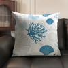Cushion Cover Coral Shell Breathable Linen Organic Fabric DoubleSided Printing Sofa Pillow Case Home Decor