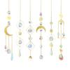 Faux Crystal Suncatcher Hanging Decoration Indoor Outdoor Garden Sun Moon Star Prism Wind Chime Ornament Rainbow Maker Pendant