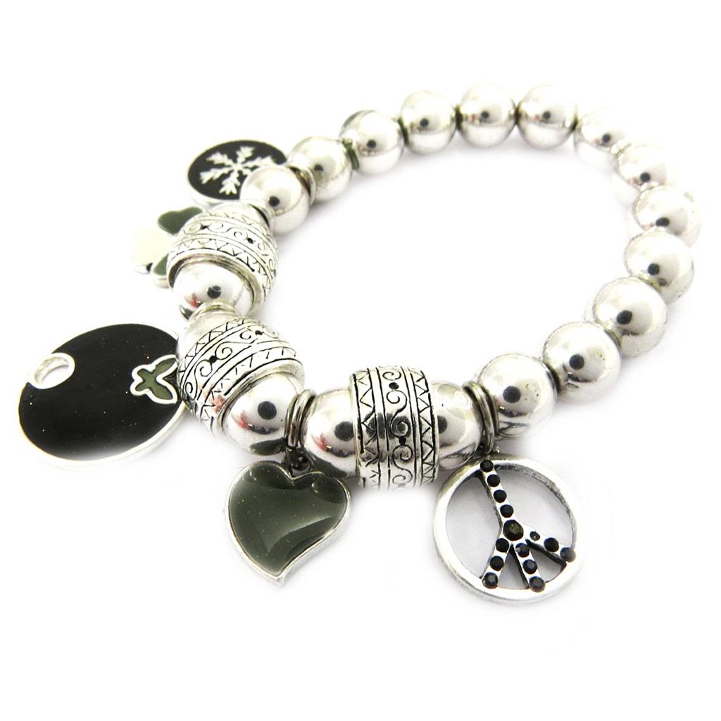 NOA [G6021] - Bracelet Créateur 'Princesse Papillon' noir gris