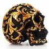 Elegante goldene Totenkopf-Figur Menschlicher Skelettkopf Perfekt für Halloween-Dekoration