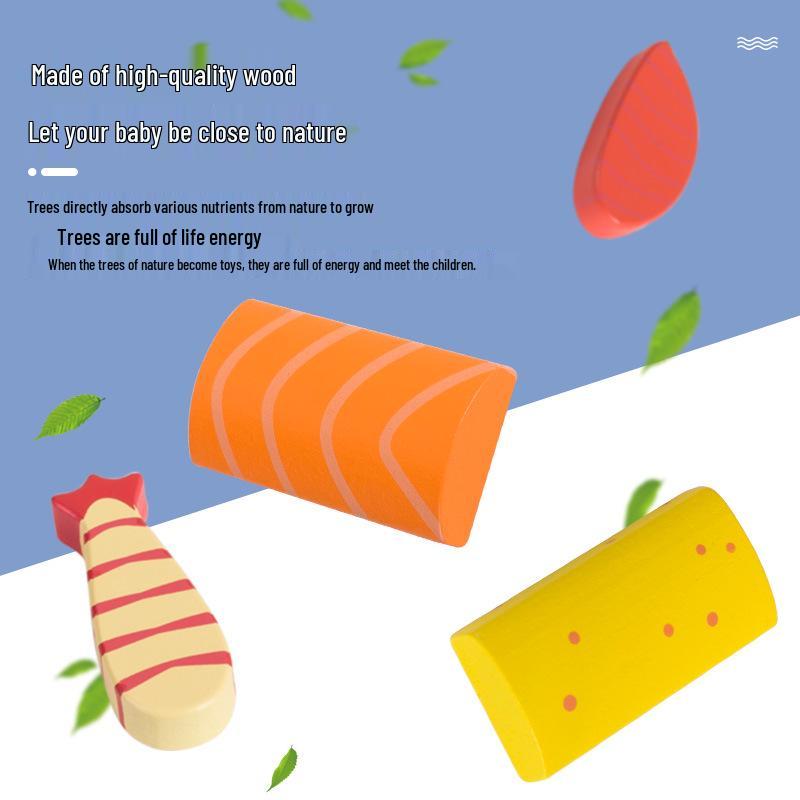 Wooden Sushi & Dessert Bento Play Set for Kids: Children's Simulation Japanese Food Kitchen Toy Game Set