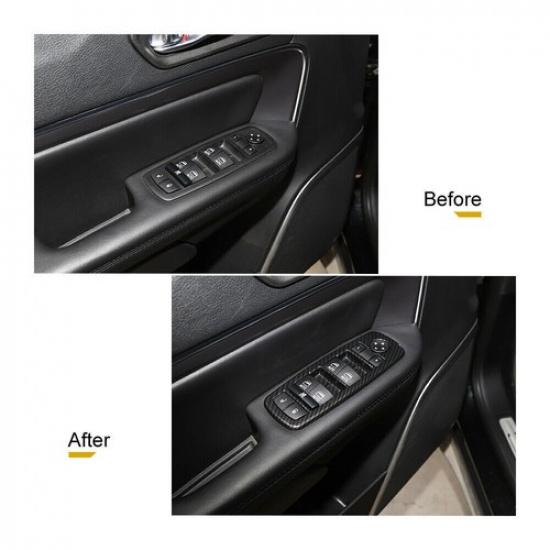 Carbon Fiber Window Lift Switch Panel Trim For Grand Cherokee 11-20/Cherokee 14+