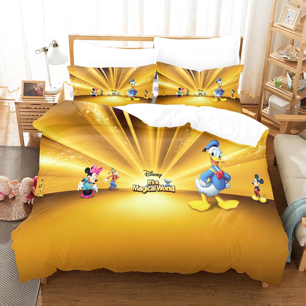 3D Cartoon Animation Bedding Three-Piece Digital Printing Microfiber Polyester Cotton Quilt Cover