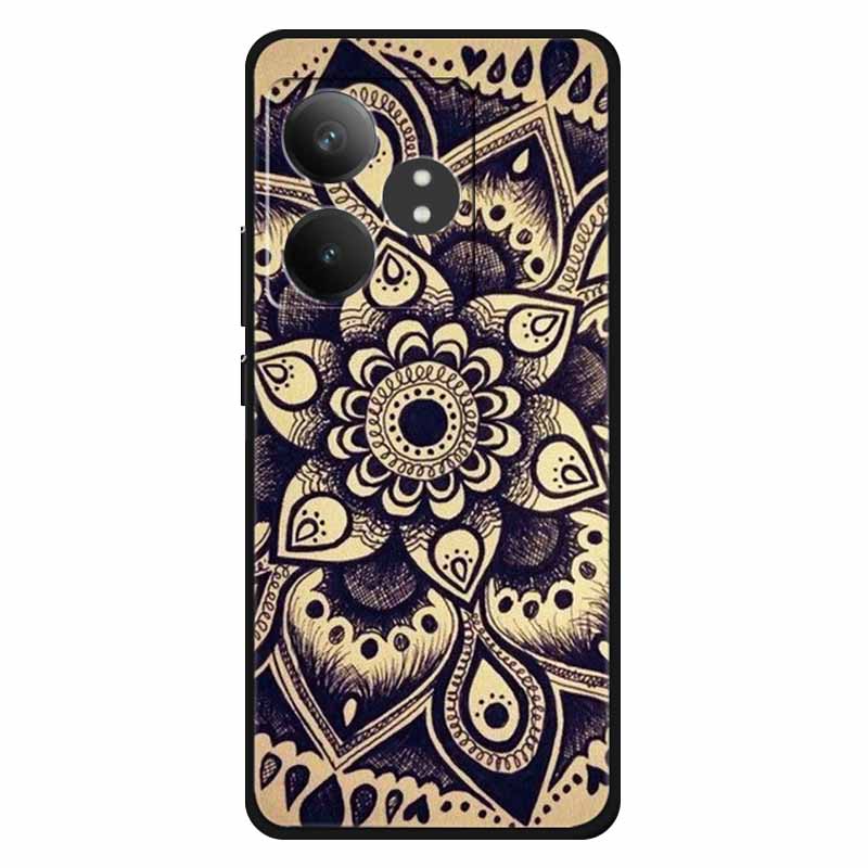 For Realme GT 6T Case Soft Feeling Silicone Luxury Phone Covers For Realme GT 6 GT6 Cases TPU Painted Marble Beautiful GT6t Wolf