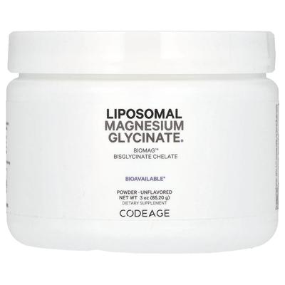 Liposomal Magnesium Glycinate Powder, Unflavored, 3 Oz (85.2 G)