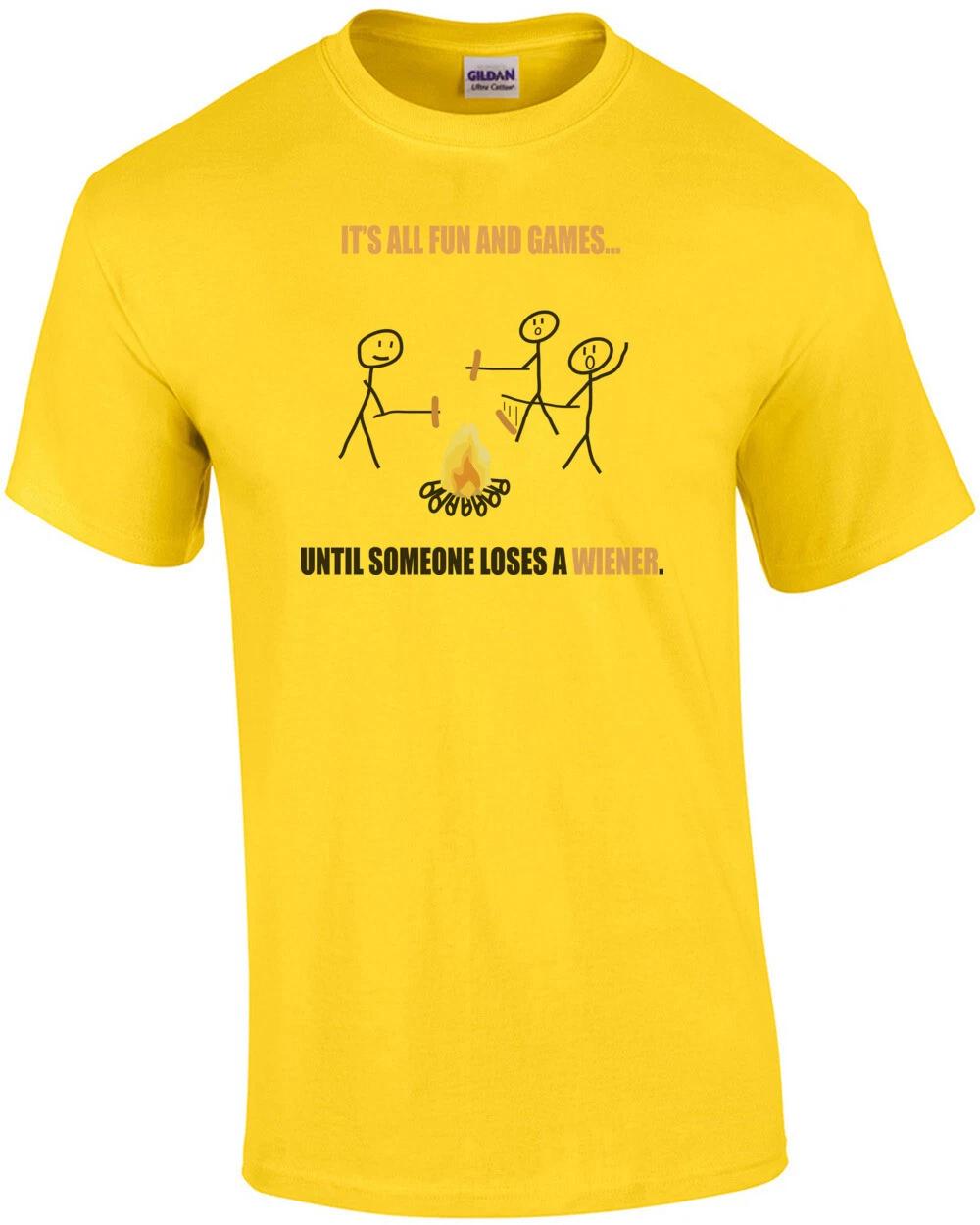Все весело и играючи, пока кто-нибудь не потеряет сосиску. Смешная футболка 2XL