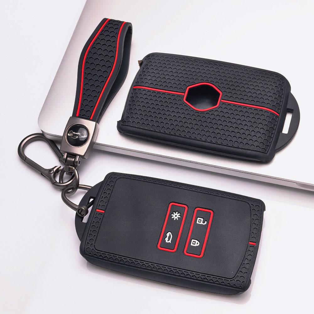 Key Cover for Renault Koleos Kadjar Arkana Clio Megane Captur Zoe Scenic with Keychain Anti-Scratch Guard Shockproof Protection Soft Grip Texture