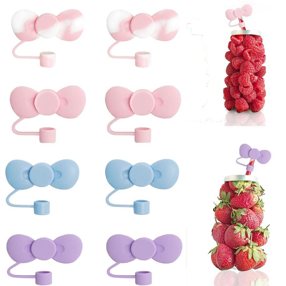 

8 Pcs 10mm Straw Accessories Silicone Silicone Dust-Proof Cap Cartoon Straws Plugs Drinking Straws